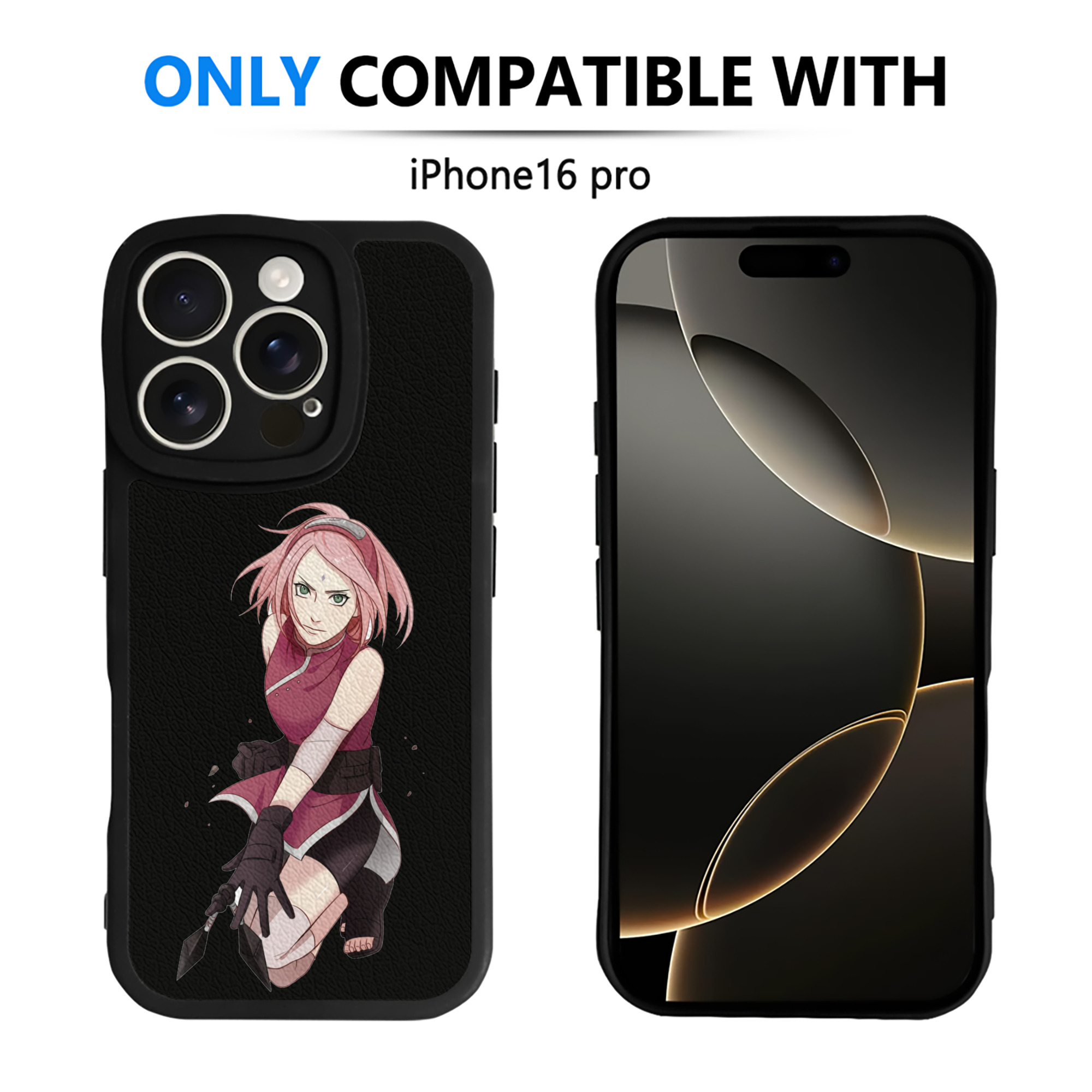 （画像用） NARUTO -ナルト- 春野サクラ Haruno Sakura 【iPhone 16シリーズ対応】シリコンスマホケース（レザー調） 材質：シリコン